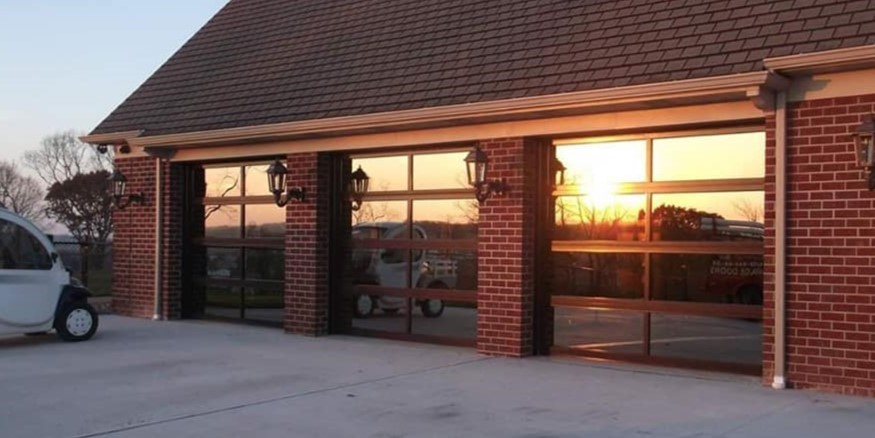brand new commercial single full view CHI glass garage doors - Glenn Brothers - Springfield, IL