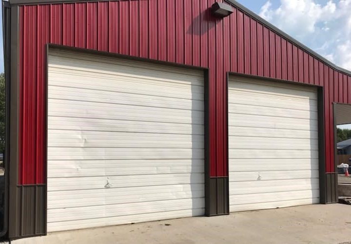 old commercial Garage doors before replacement - Glenn Brothers - Springfield, IL