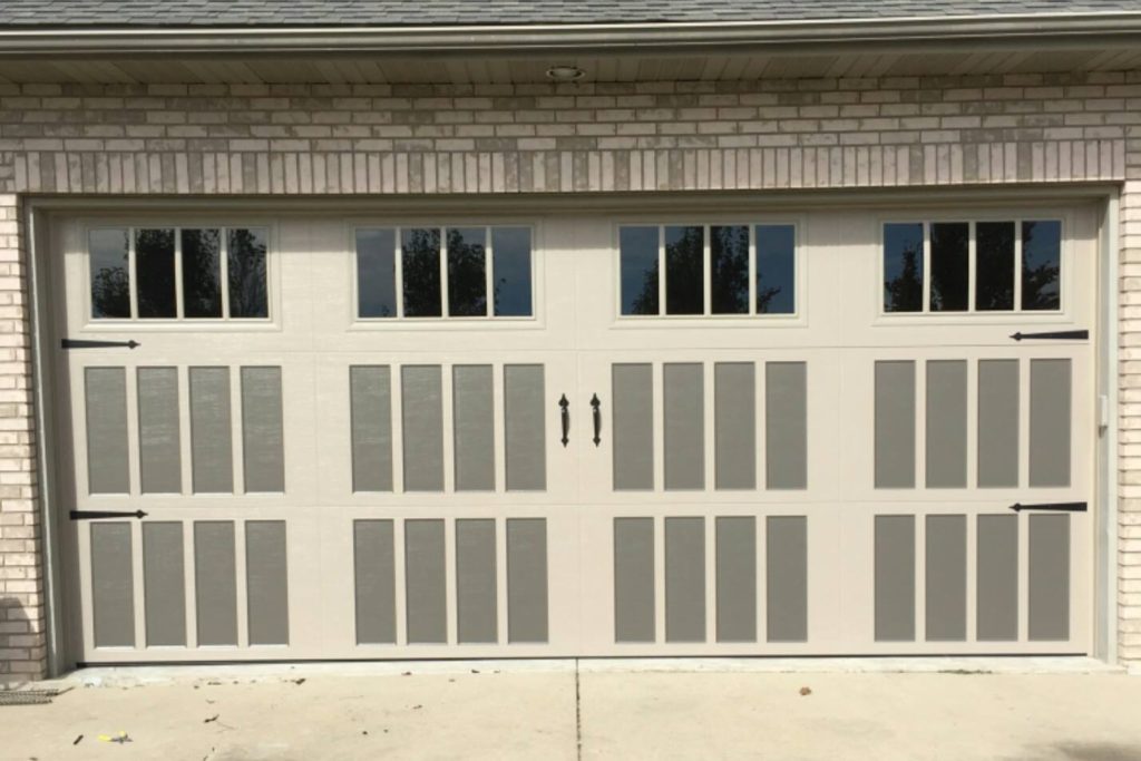 New modern residential garage door - 18x8 Amarr classica 3000 with factory two tone finish - Springfield, IL